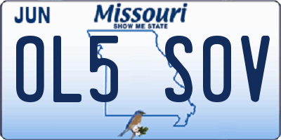 MO license plate OL5S0V