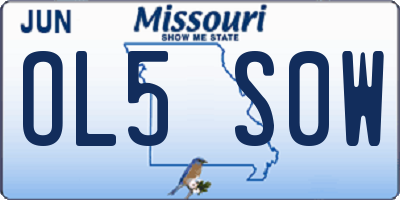 MO license plate OL5S0W