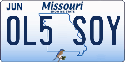 MO license plate OL5S0Y
