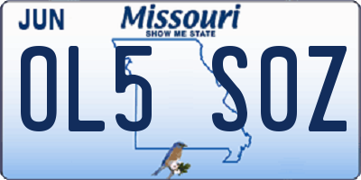MO license plate OL5S0Z