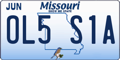 MO license plate OL5S1A