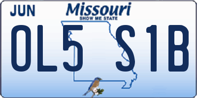 MO license plate OL5S1B