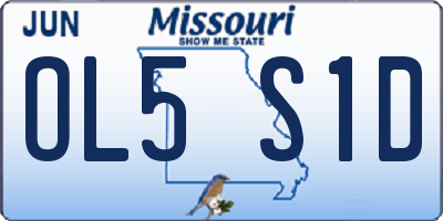 MO license plate OL5S1D