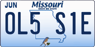 MO license plate OL5S1E