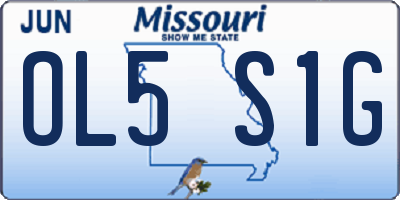 MO license plate OL5S1G