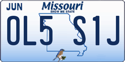 MO license plate OL5S1J