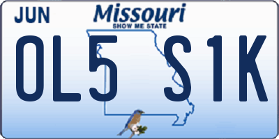 MO license plate OL5S1K