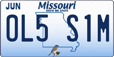 MO license plate OL5S1M