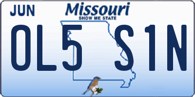 MO license plate OL5S1N