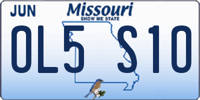 MO license plate OL5S1O