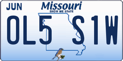 MO license plate OL5S1W
