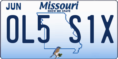 MO license plate OL5S1X