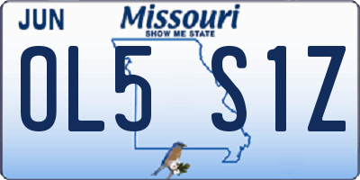 MO license plate OL5S1Z