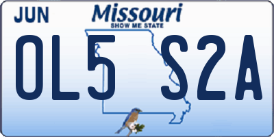 MO license plate OL5S2A