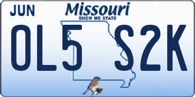 MO license plate OL5S2K