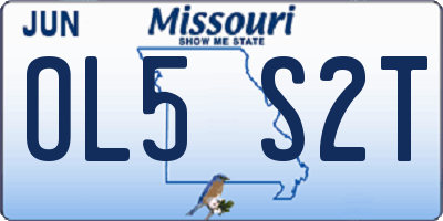MO license plate OL5S2T
