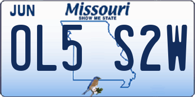 MO license plate OL5S2W