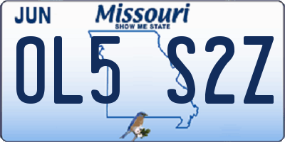 MO license plate OL5S2Z