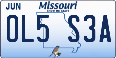 MO license plate OL5S3A