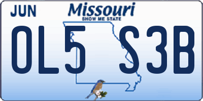 MO license plate OL5S3B