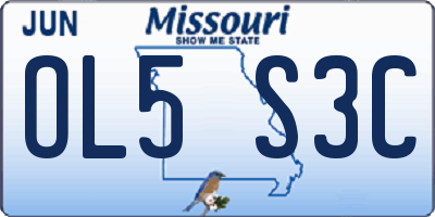 MO license plate OL5S3C