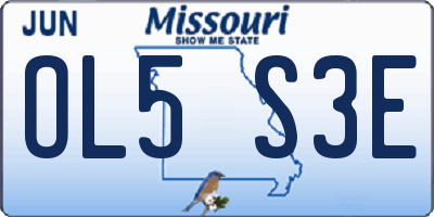 MO license plate OL5S3E