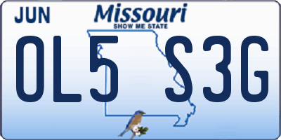 MO license plate OL5S3G