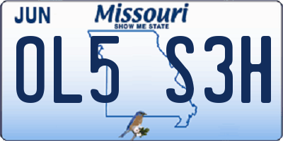 MO license plate OL5S3H
