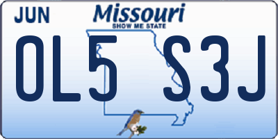 MO license plate OL5S3J