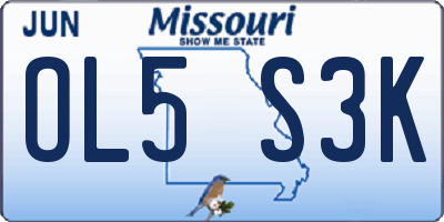 MO license plate OL5S3K