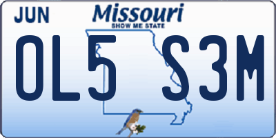 MO license plate OL5S3M