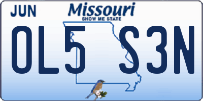 MO license plate OL5S3N