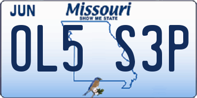 MO license plate OL5S3P