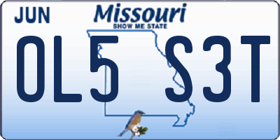 MO license plate OL5S3T