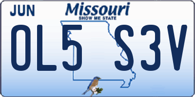 MO license plate OL5S3V