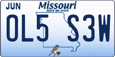 MO license plate OL5S3W