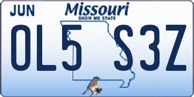 MO license plate OL5S3Z