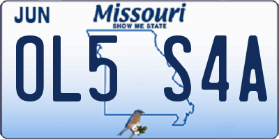 MO license plate OL5S4A
