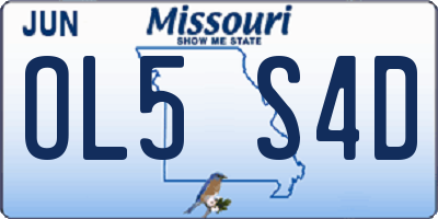 MO license plate OL5S4D