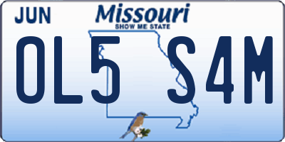MO license plate OL5S4M