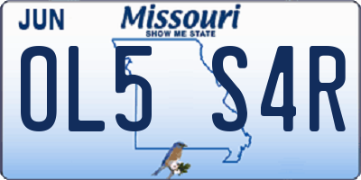 MO license plate OL5S4R