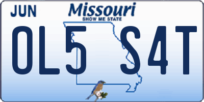 MO license plate OL5S4T