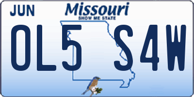 MO license plate OL5S4W