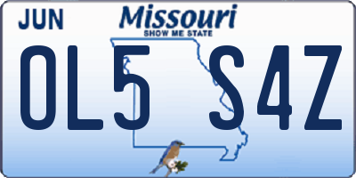 MO license plate OL5S4Z