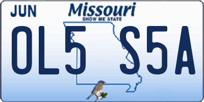 MO license plate OL5S5A