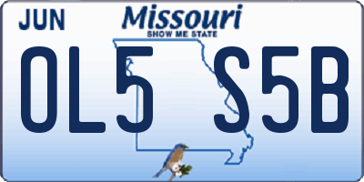 MO license plate OL5S5B