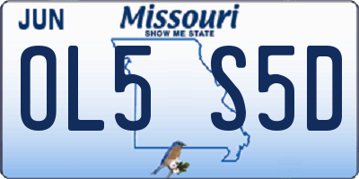 MO license plate OL5S5D