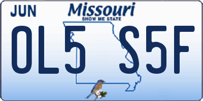 MO license plate OL5S5F