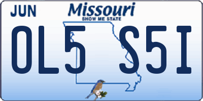 MO license plate OL5S5I