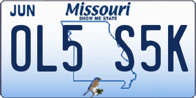 MO license plate OL5S5K
